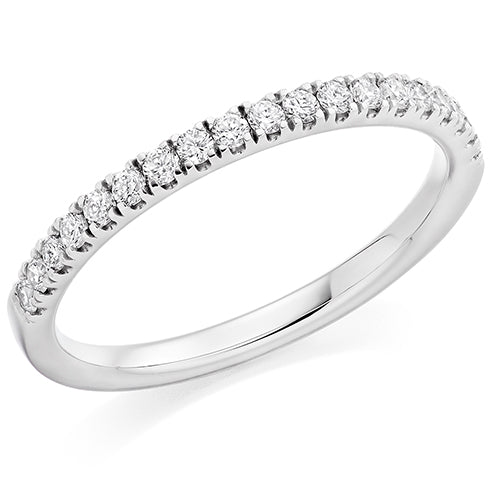 Micro-Claw Diamond Half Eternity Ring, 0.25ct