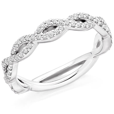 Micro-Claw Diamond Half Eternity Ring, 0.4ct