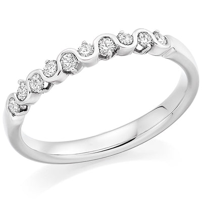Rubover Diamond Half Eternity Ring, 0.4ct