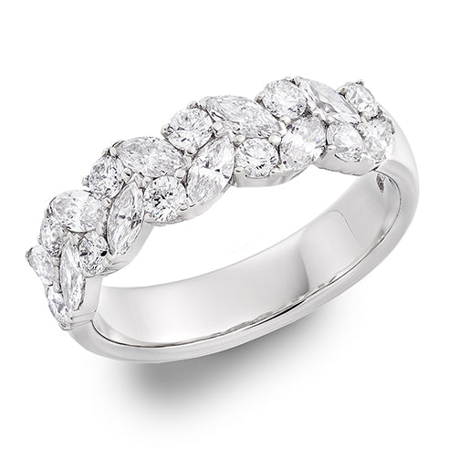 Claw-Set Diamond Half Eternity Ring, 1.2ct