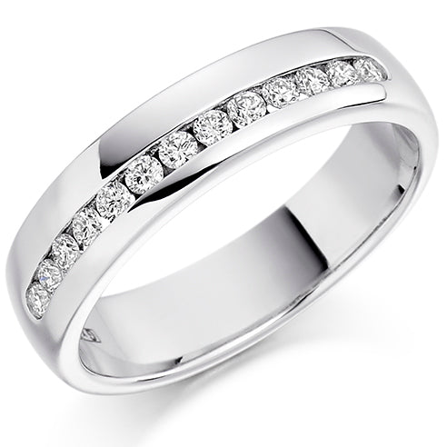 Offset Channel-Set Half Eternity Ring, 0.25ct total (HET1176)