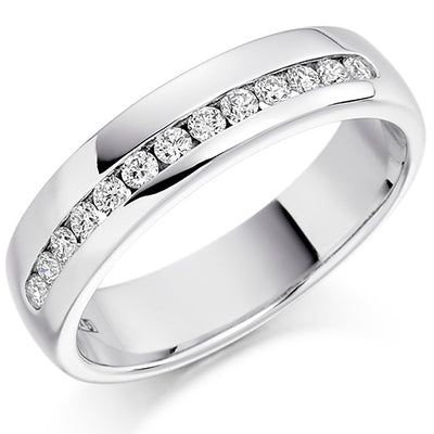 Offset Channel-Set Half Eternity Ring, 0.25ct total (HET1176)