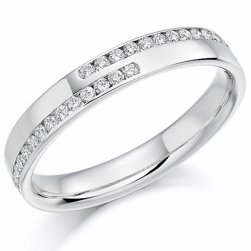 Offset Channel-Set Half Eternity Ring, 0.25ct total (HET1177)