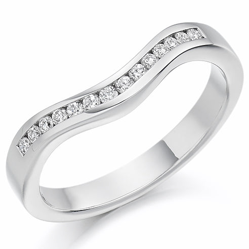 Shaped Channel-Set Half Eternity Ring, 0.16ct total
