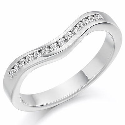 Shaped Channel-Set Half Eternity Ring, 0.16ct total