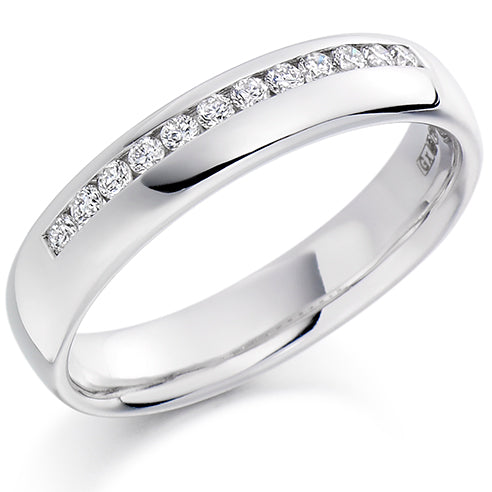 Offset Channel-Set Half Eternity Ring, 0.2ct total (HET1192)