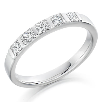 Bar-Set Half Eternity Ring, 0.5ct total (HET1196)
