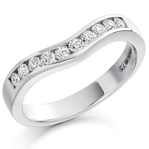 Shaped Channel-Set Half Eternity Ring, 0.33ct total