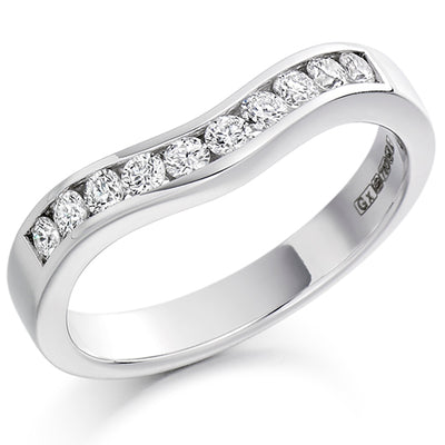 Shaped Channel-Set Half Eternity Ring, 0.33ct total