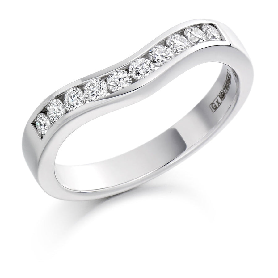 Shaped Channel-Set Half Eternity Ring, 0.33ct total