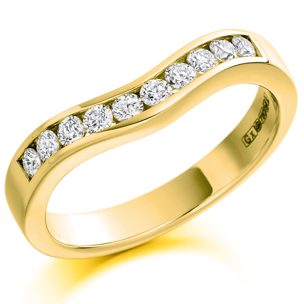Channel-Set Half Eternity Ring, 0.43ct total in Yellow Gold