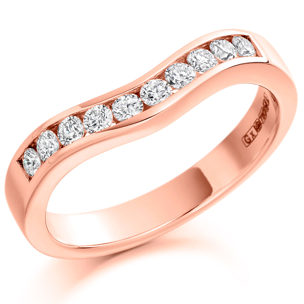 Channel-Set Half Eternity Ring, 0.43ct total in Rose Gold