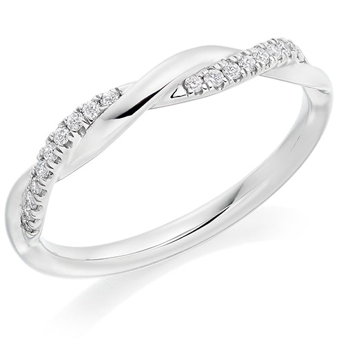Micro-Claw Diamond Half Eternity Ring B, 0.12ct