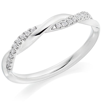 Micro-Claw Diamond Half Eternity Ring B, 0.12ct