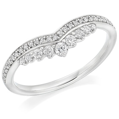 Curved Claw-Set Diamond Half Eternity Ring, 0.3ct