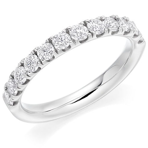 Micro-Claw Diamond Half Eternity Ring C, 0.75ct