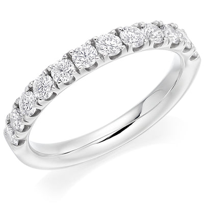 Micro-Claw Diamond Half Eternity Ring C, 0.75ct