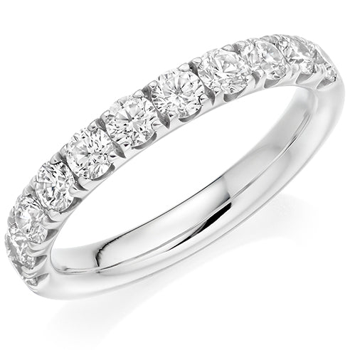 Micro-Claw Diamond Half Eternity Ring, 1.0ct