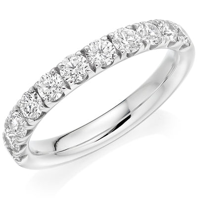Micro-Claw Diamond Half Eternity Ring, 1.0ct