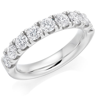 Micro-Claw Diamond Half Eternity Ring, 1.5ct