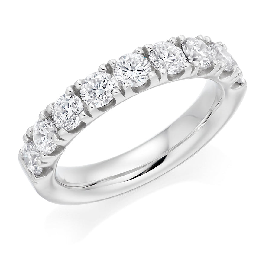 Micro-Claw Diamond Half Eternity Ring, 1.5ct