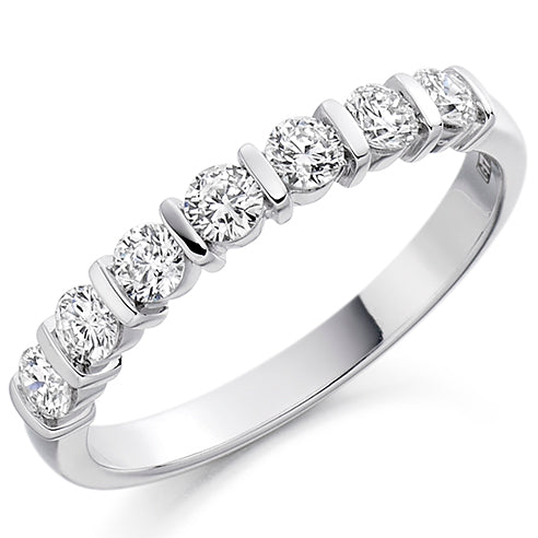 Bar-Set Half Eternity Ring, 0.5ct total (HET1221)