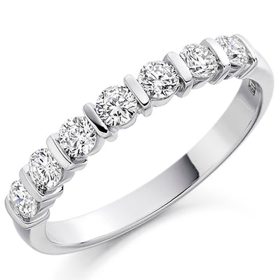 Bar-Set Half Eternity Ring, 0.5ct total (HET1221)