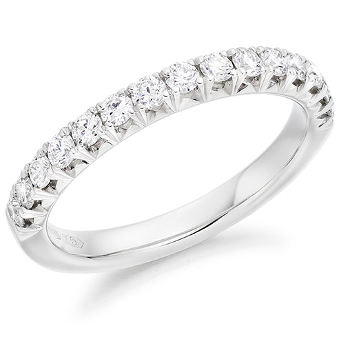 French-Cut Diamond Half Eternity Ring B, 0.5ct