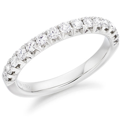French-Cut Diamond Half Eternity Ring B, 0.5ct
