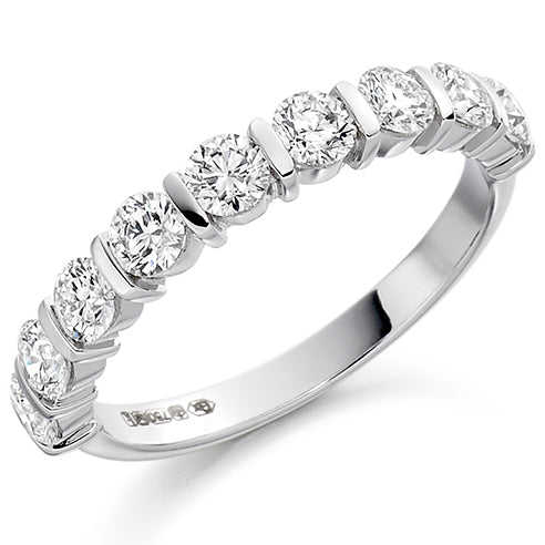 Bar-Set Half Eternity Ring, 1.0ct total (HET1222)