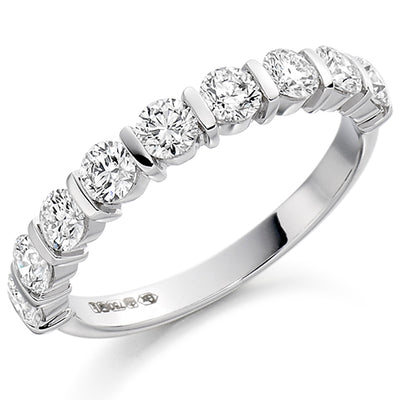 Bar-Set Half Eternity Ring, 1.0ct total (HET1222)