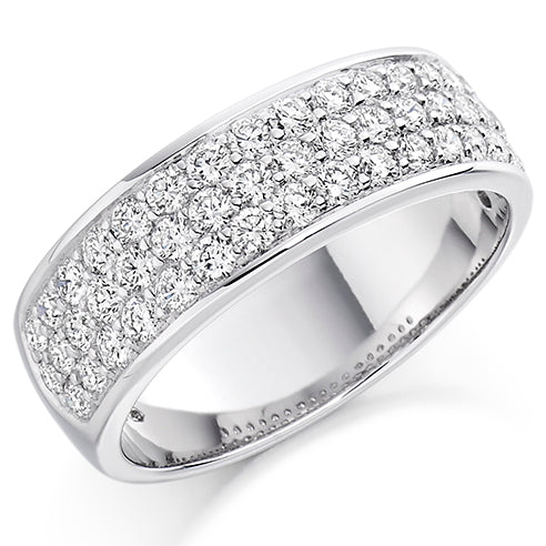 Grain-Set Half Eternity Ring, 1.1ct total
