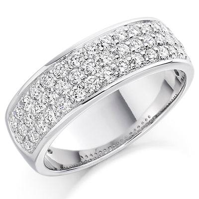 Grain-Set Half Eternity Ring, 1.1ct total