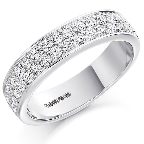 Grain-Set Half Eternity Ring, 0.75ct total