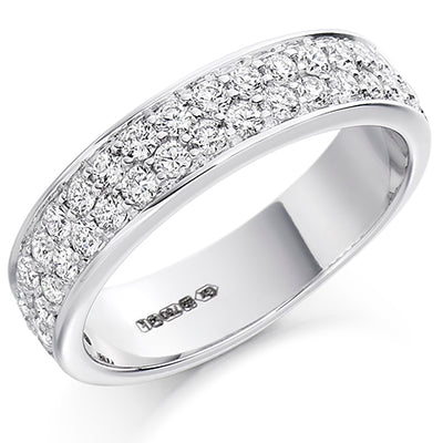 Grain-Set Half Eternity Ring, 0.75ct total