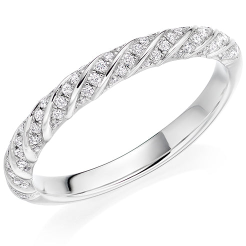 Grain-Set Diamond Half Eternity Ring, 0.22ct