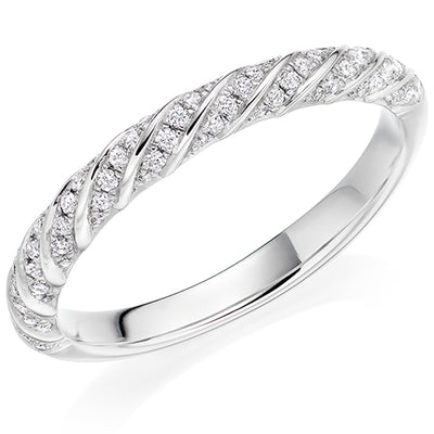 Grain-Set Diamond Half Eternity Ring, 0.22ct