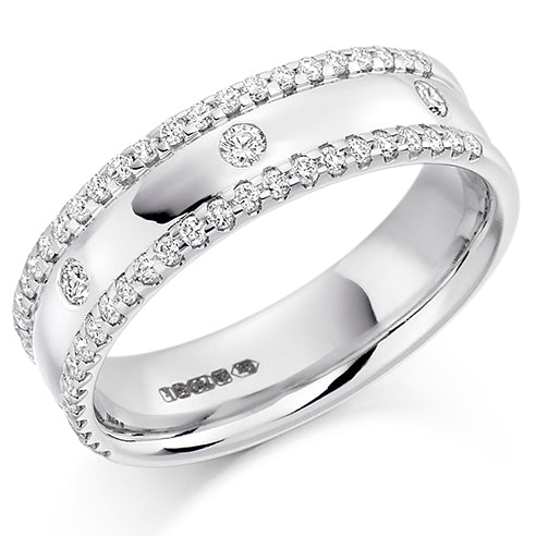 Micro-Claw Half Eternity Ring, 0.4ct total