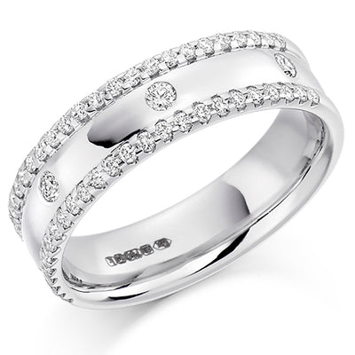 Micro-Claw Half Eternity Ring, 0.4ct total