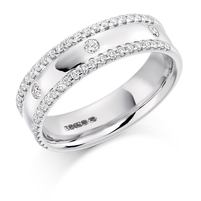 Micro-Claw Half Eternity Ring, 0.4ct total