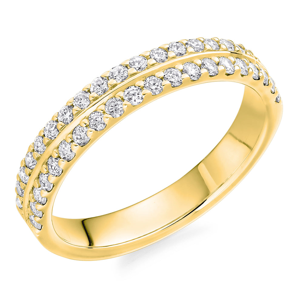 Micro-Claw Diamond Half Eternity Ring, 0.55ct in Yellow Gold