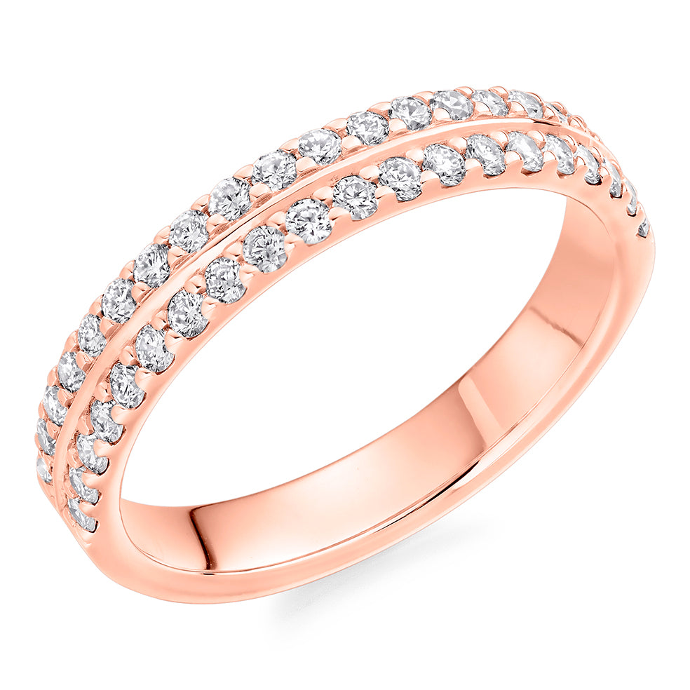 Micro-Claw Diamond Half Eternity Ring, 0.55ct in Rose Gold