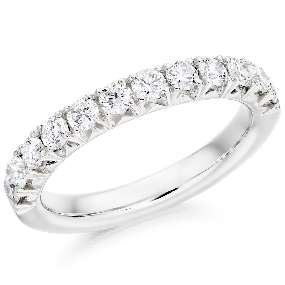 Emerald & Diamond Half Eternity Ring, 0.35ct