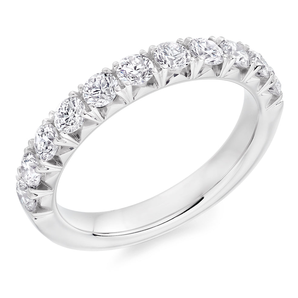 French-Cut Diamond Half Eternity Ring, 1.0ct