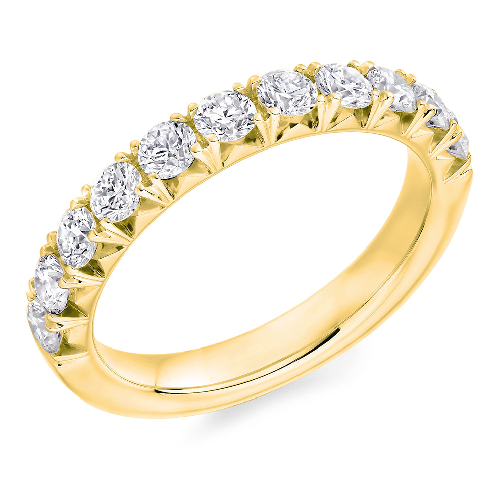 French-Cut Diamond Half Eternity Ring, 1.0ct in Yellow Gold