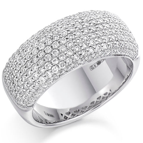 Pavé-Set Half Eternity Ring, 1.0ct total