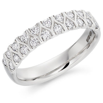 Grain-Set Diamond Half Eternity Ring, 0.5ct