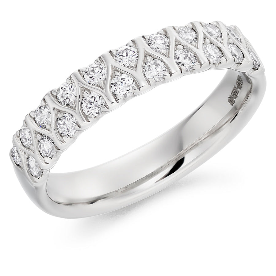 Grain-Set Diamond Half Eternity Ring, 0.5ct