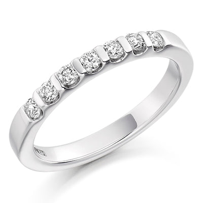 Bar-Set Half Eternity Ring, 0.3ct total