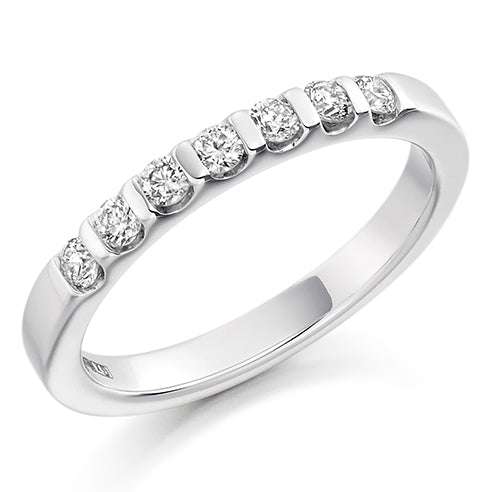 Bar-Set Half Eternity Ring, 0.3ct total